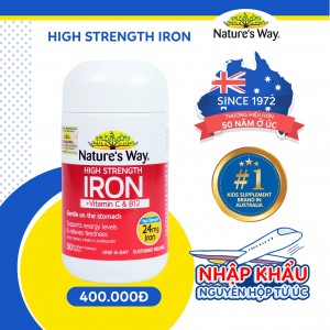 Nature’s Way High Strength Iron + Vitamin C&B12 – Hỗ trợ bổ sung Sắt, Vitamin C & B12 cho cơ thể