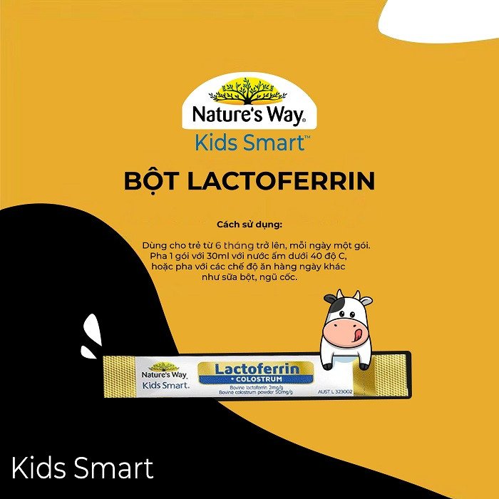 Nature’s Way Kids Smart Lactoferrin + Colostrum – Hỗ trợ tăng cường đề kháng, miễn dịch cho bé