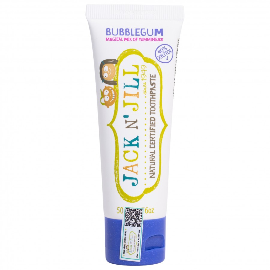 Kem đánh răng vị kẹo cao su- Jack N' Jill Natural Toothpaste Bubble Gum 